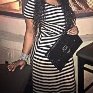 Black/Creme Strip maxi